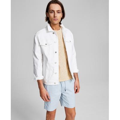 And Now This Men's Denim Trucker Jacket White Large