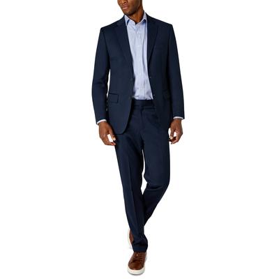 Van Heusen Flex Men's Suit 44L / 37 x 33 Navy Blue Slim Fit