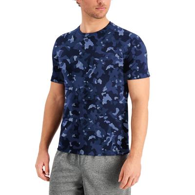 ID Ideology Men's Birdseye Printed Training Short Sleeve T Shirt Navy Blue 3XLT