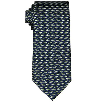 Tommy Hilfiger Men Regular fit Tie Necktie One Size Navy Blue Shark Print