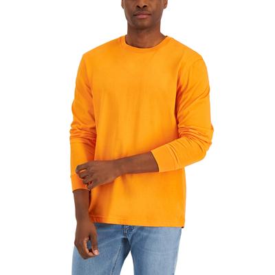 Club Room Men's Long Sleeve T-Shirt Orange Medium