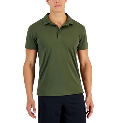 ID Ideology Men's Interlock Performance Short Sleeve Polo Shirt Green XL