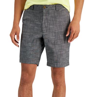 Club Room Mens Stretch Chambray Shorts Charcoal Grey 34 Waist
