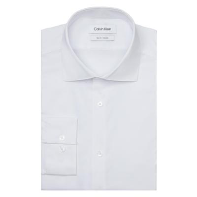 Calvin Klein Mens Steel Slim White Button Down Dress Shirt 16-16.5 / 36 - 37