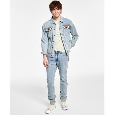 Sun + Stone Men's Rory Slim fit Geo Panel Jeans  Vintage Wash 32 Reg
