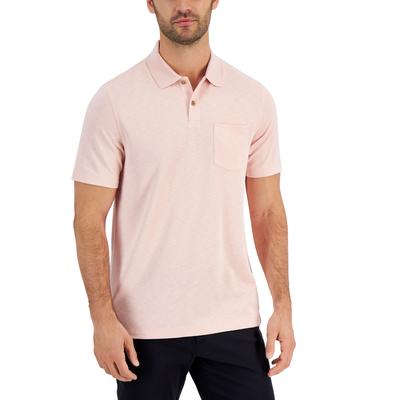 Club Room Men's Island Short Sleeve Polo Shirt Vieled Rose Pink Small