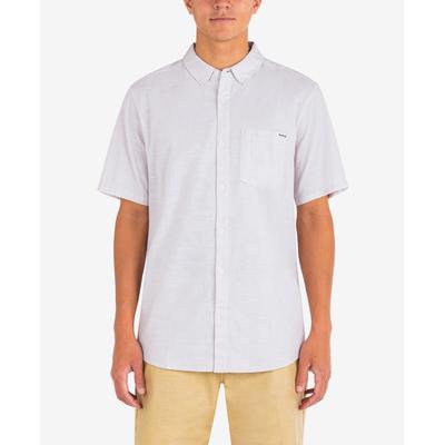Hurley Mens One and Only Stretch Button Down Shirt Barely Bone Small