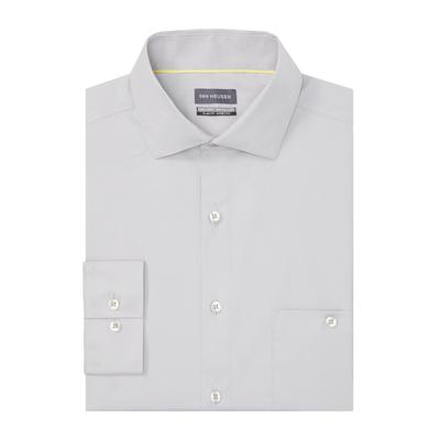 Van Heusen Men Slim fit Long Sleeve Button-Up Shirt 15-15.5 32-33 Grey Solid