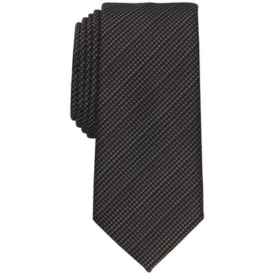 Alfani Men's Slim Check Stripe Tie  Tan Lt Beige Osfa Reg