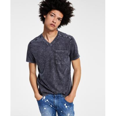 INC International Concepts Mens Pieced Acid Wash T shirt Black Grey Tie Dye 2XL