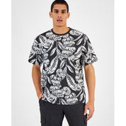 INC International Concepts Mens Crewneck Short Sleeve Print T Shirt Black Small