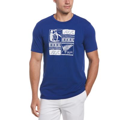 Original Penguin Men's Graphic Print Short Sleeve T Shirt Sodalite Blue XL