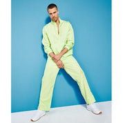 Maluma Royalty Men's Relaxed Fit Solid Half Zip Track Jacket Mojito Green XL