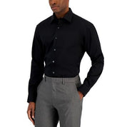 Alfani Mens Regular fit Dress Shirt Medium 15-15.5 34-35 Black Solid