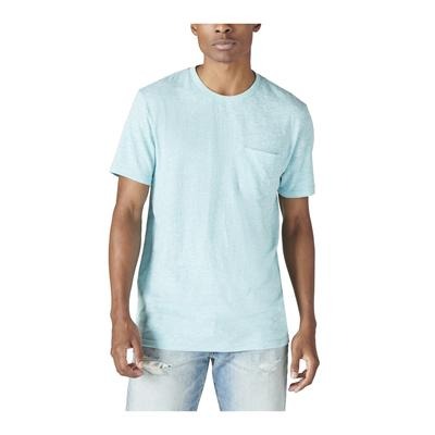 Lucky Brand Linen Pocket Crew T Shirt XXL 2XL Light Blue