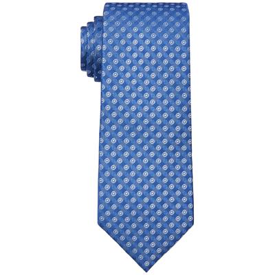 Calvin Klein Men's Mini Bullseye Slim Silk Tie Royal Blue Necktie