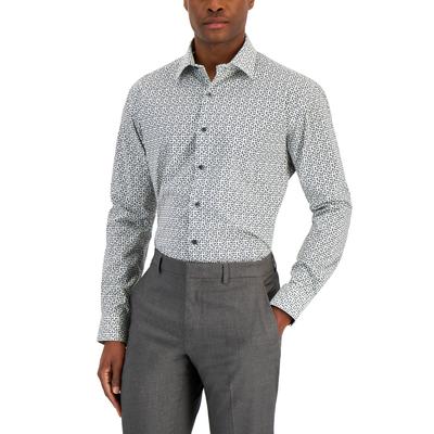 Alfani Men's Regular Fit Stretch Dress Shirt White Mint GREEN 16 - 16.5 34 / 35