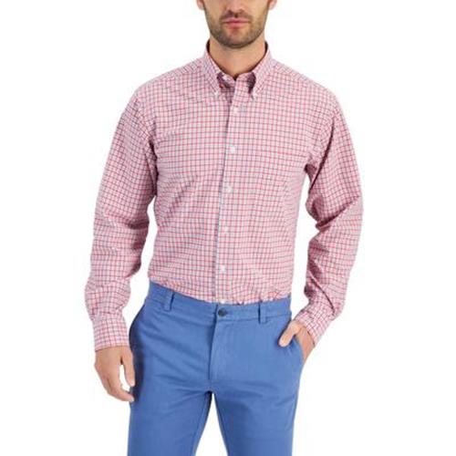 Club Room Men's Classic Fit Non- Iron Button Down Red Dress Shirt 15.5 32 33