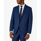 Kenneth Cole Reaction Men's Slim-Fit Blue Plaid Suit 46R / 40 x 32 Flat Pant