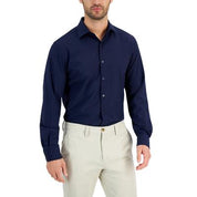 Club Room Mens Regular fit Dress Shirt XL 17 in 32-33 Blue Solid