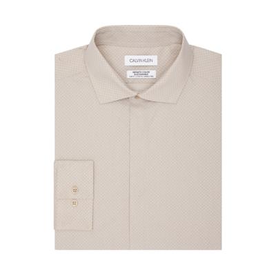 Calvin Klein Men's Slim Fit Button Down Dress Shirt Taupe 17 17 5 34 35