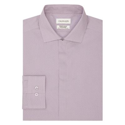 Calvin Klein Mens Infinite Color Slim Button Down Shirt Lavender 17 17.5 34 35