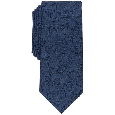 Alfani Men's Slim Leaf Tie Royal Blue Necktie