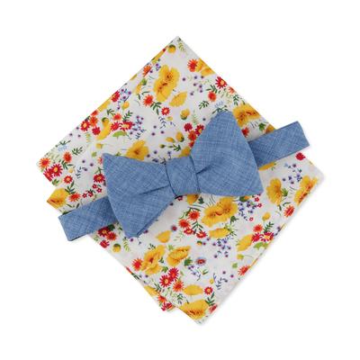 Bar III Mens Barclay Solid Blue Bow Tie Necktie