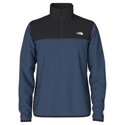 North Face Mens TKA Glacier Quarter Zip Fleece Pullover Jacket Medium Blue Black