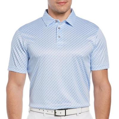 PGA TOUR Mens Athletic Fit Short Sleeve Golf Polo Shirt Watercolor Blue 2XL