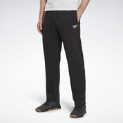 Reebok Mens Regular fit Open Hem Track Pants Small Black Solid