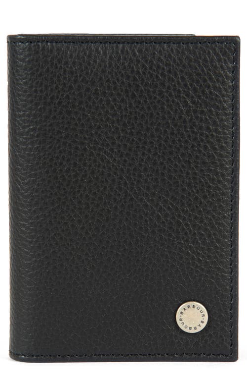 Barbour Mens Contrast Leather Billfold Wallet Black