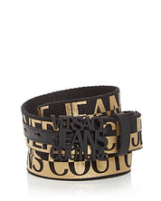 Versace Jeans Couture All over logo Men's Belt Size 95 Black Gold
