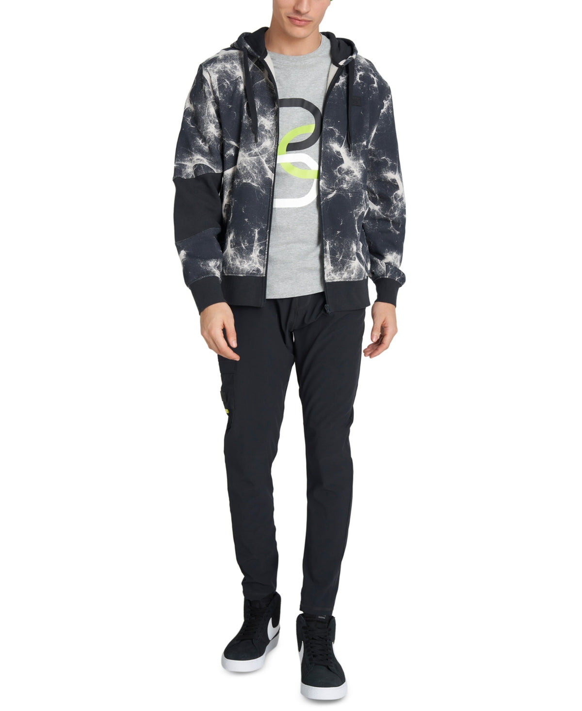 Caterpillar Men's Gray Active Full Zip Hoodie Medium