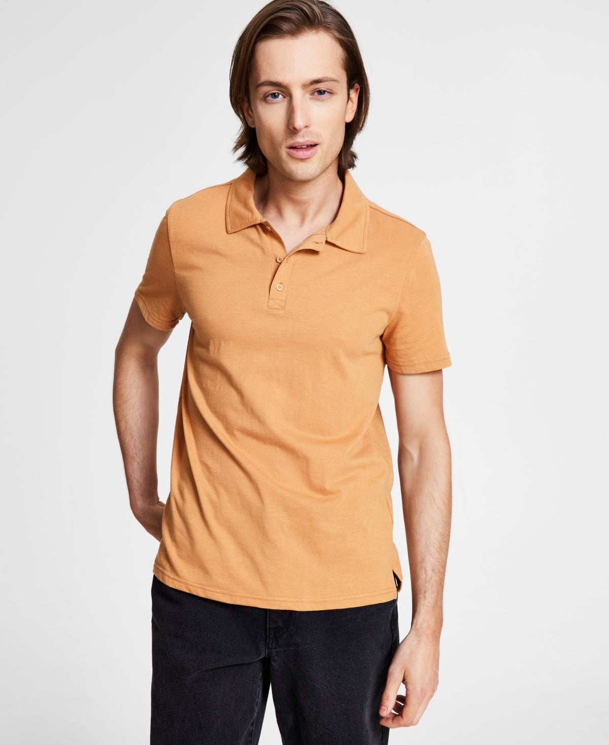 And Now This Mens Knit Polo Shirt  Biscuit  Brown Large