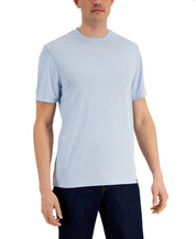 Alfani Mens Alfatech Short Sleeve Crewneck T Shirt Croquis Light Blue Medium
