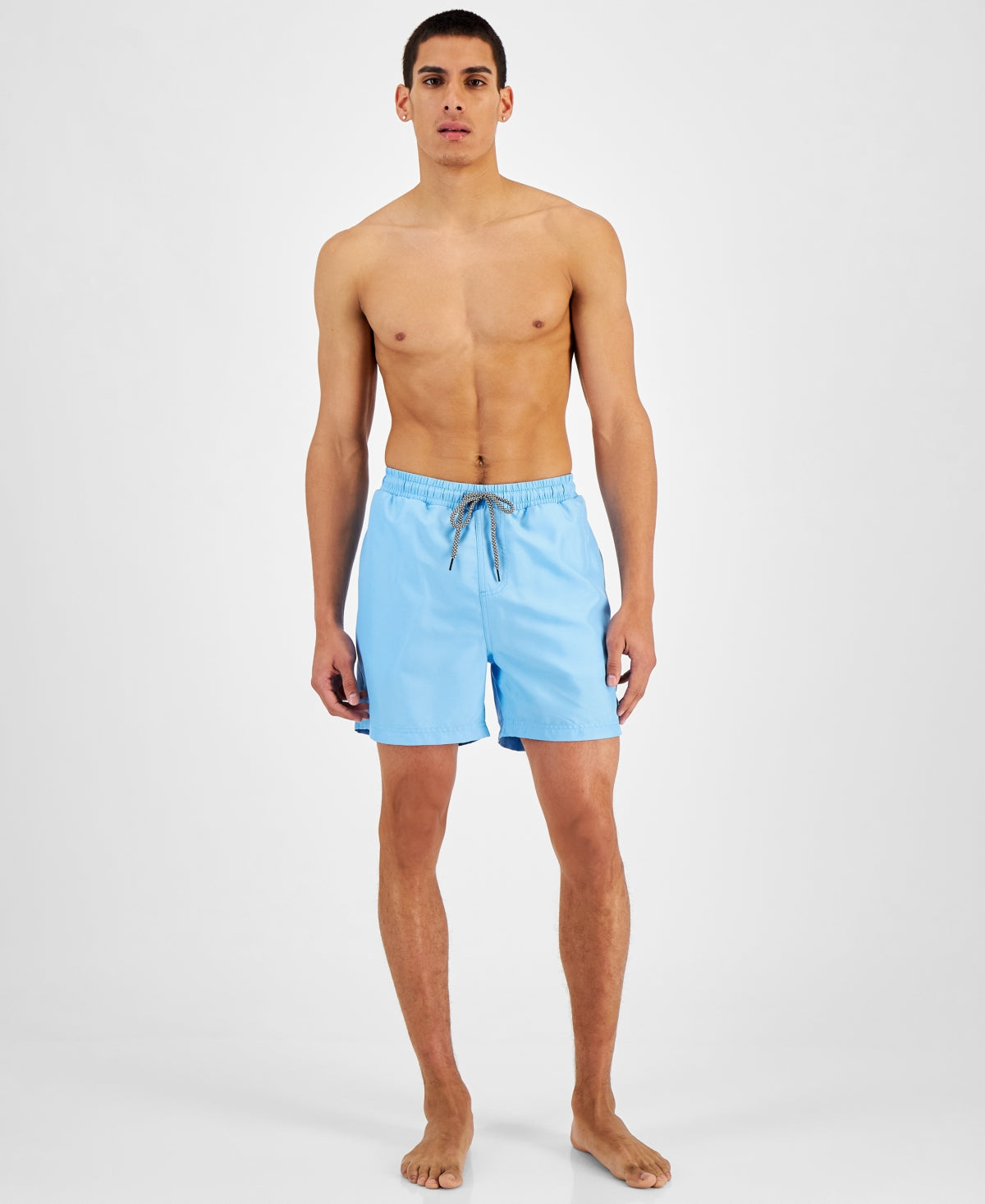 INC International Concepts Mens Solid Pocket Swim Trunks  Small Blue
