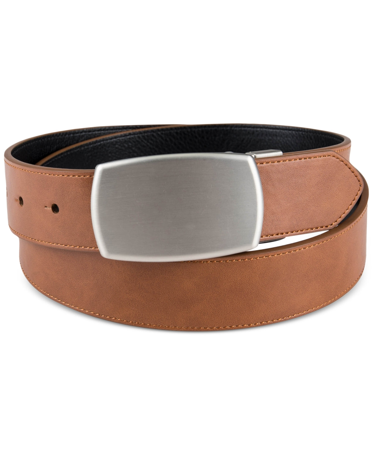 Club Room Men's Plaque Buckle Belt Tan Large