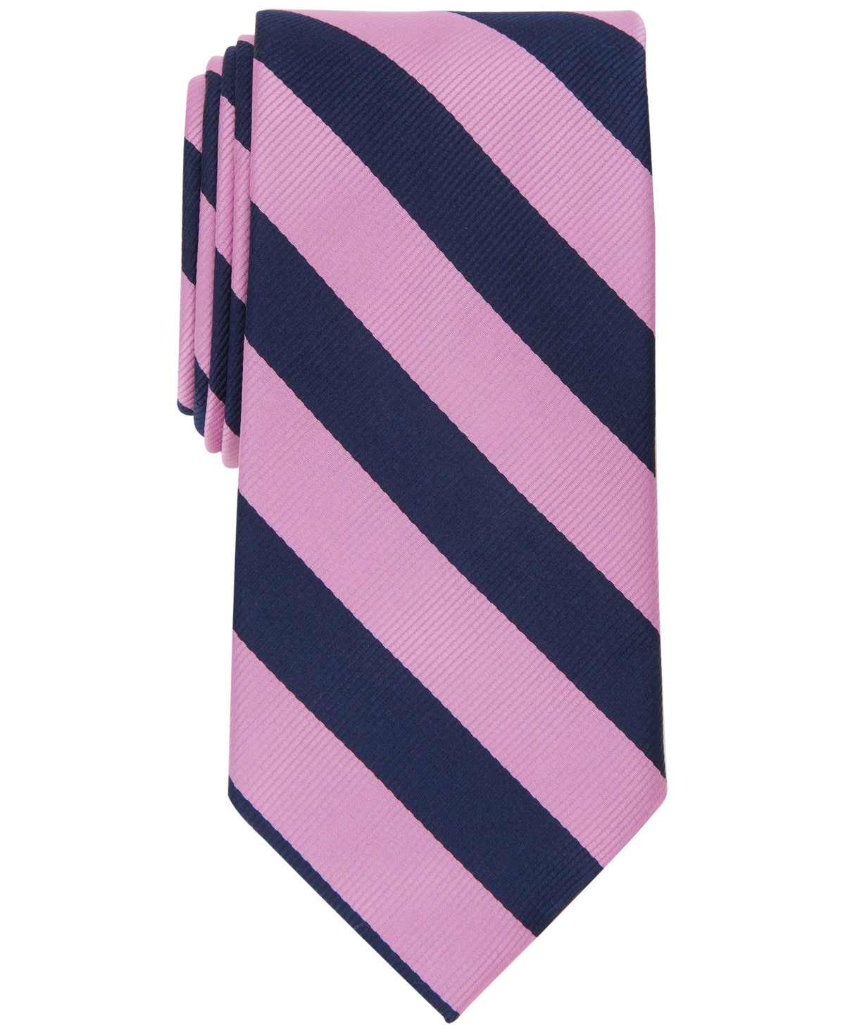 Club Room Mens Classic fit Tie Necktie One Size Pink Navy Blue Striped