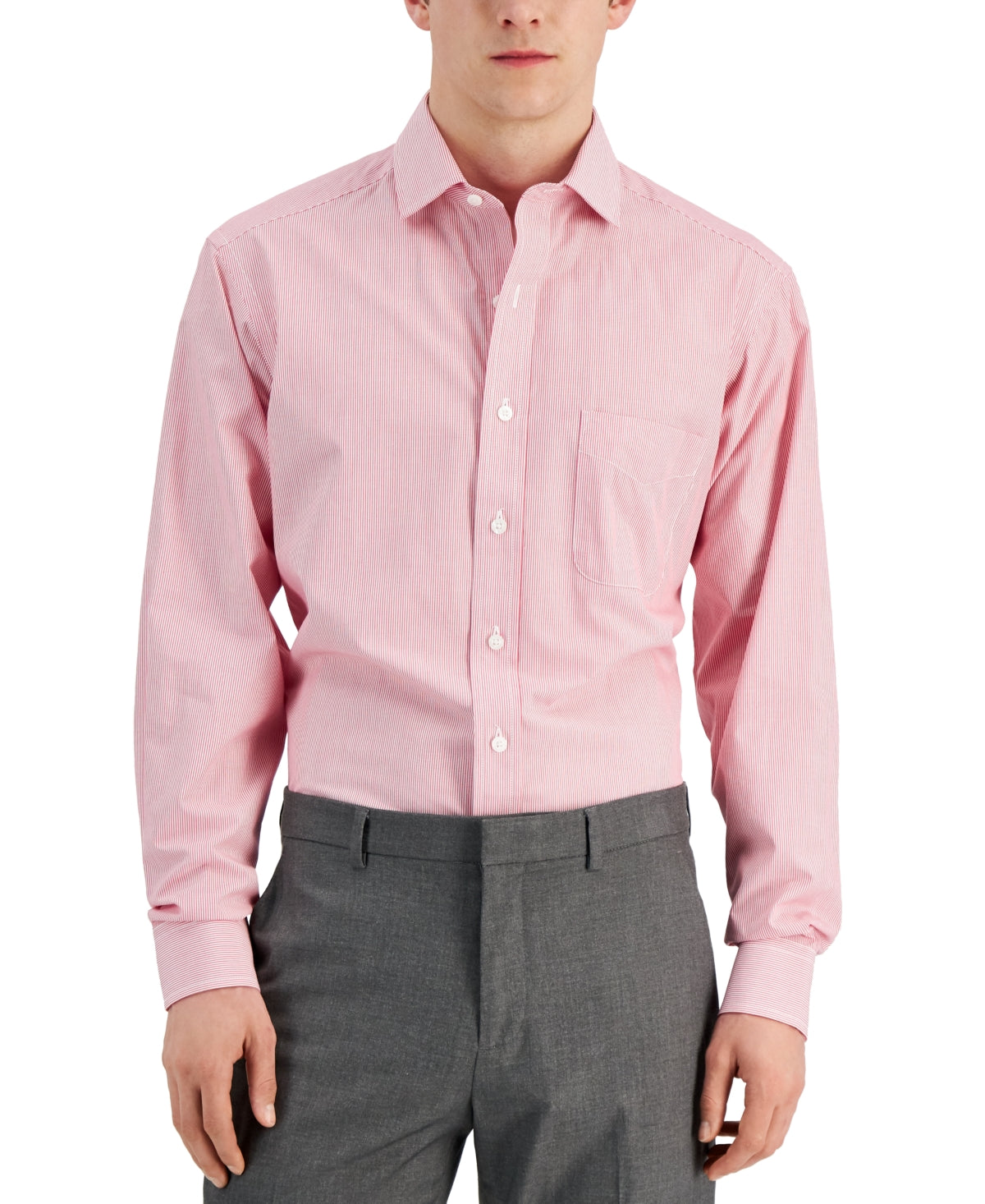 Club Room Mens Regular Fit Button Down Dress Shirt Classic Red 15.5 34-35