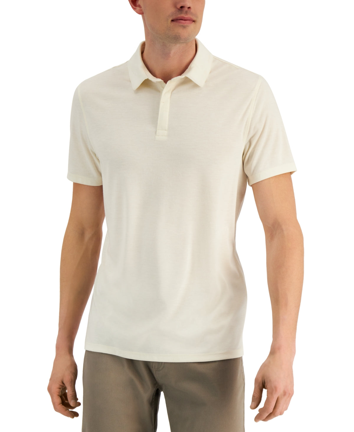 Alfani Mens Fitness Polo Shirt Xl Vanilla