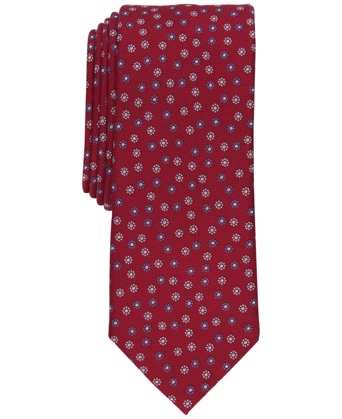Bar Iii Men's Wolk Neat Tie Red Floral Necktie