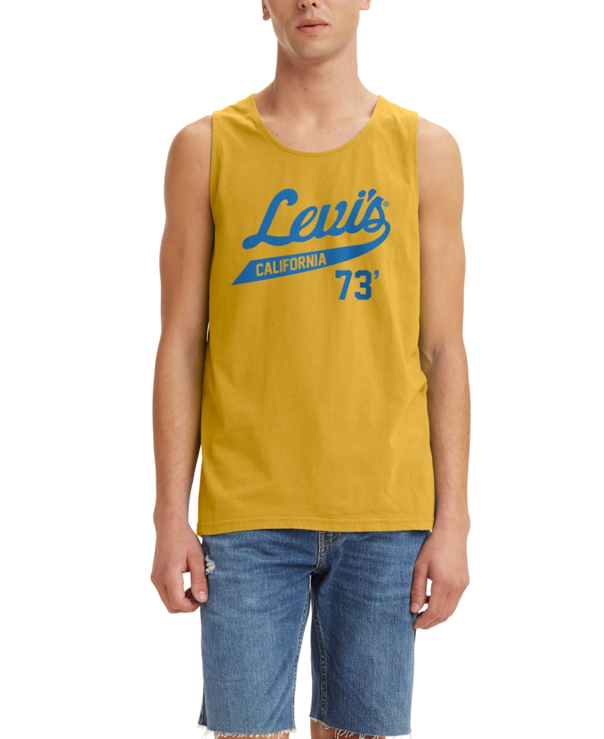 Levi's Mens Regular fit Sleeveless Tank Top Shirt Large Yellow Solid