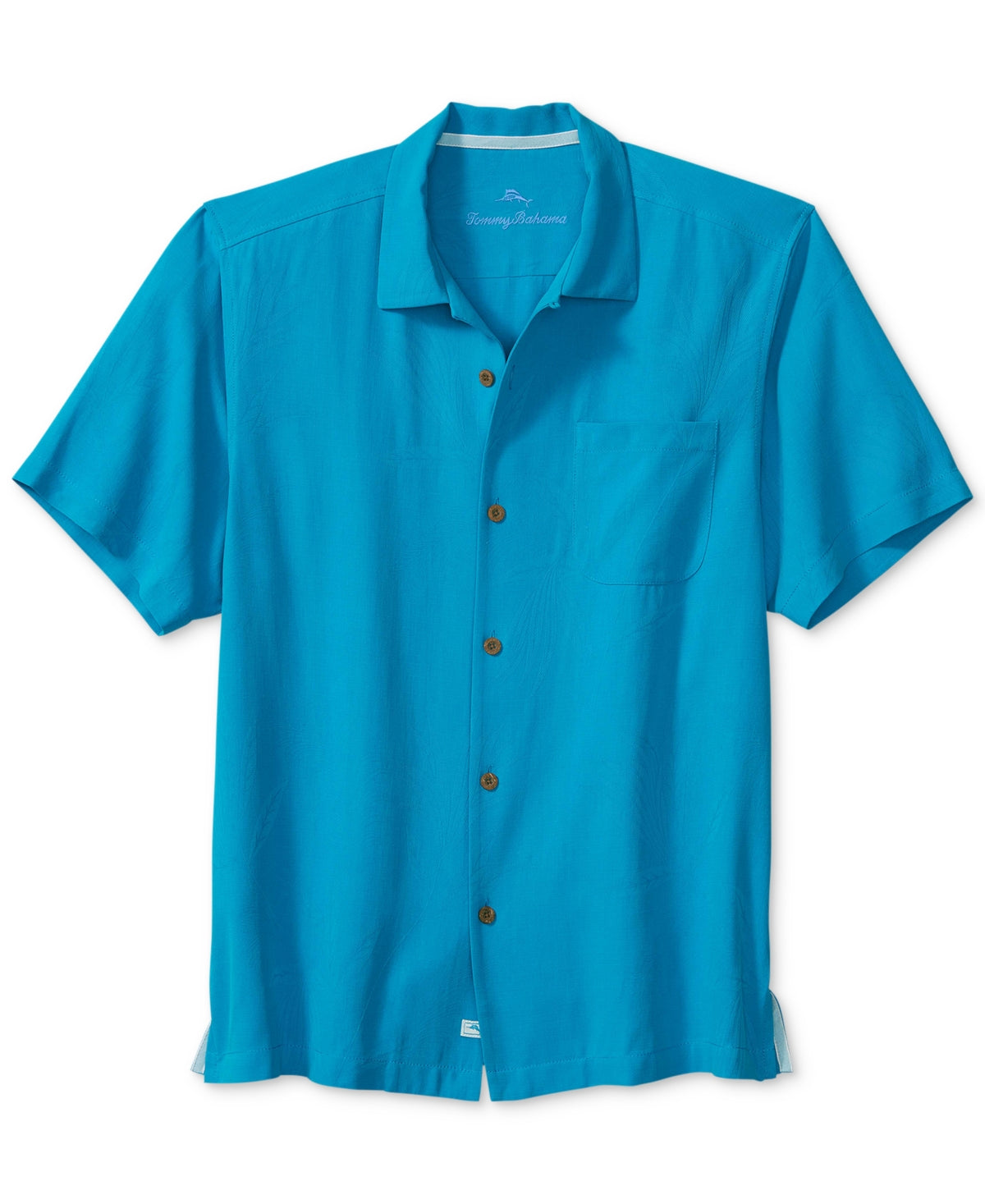 Tommy Bahama Mens Weekend Tropics Silk Shirt Blue Medium
