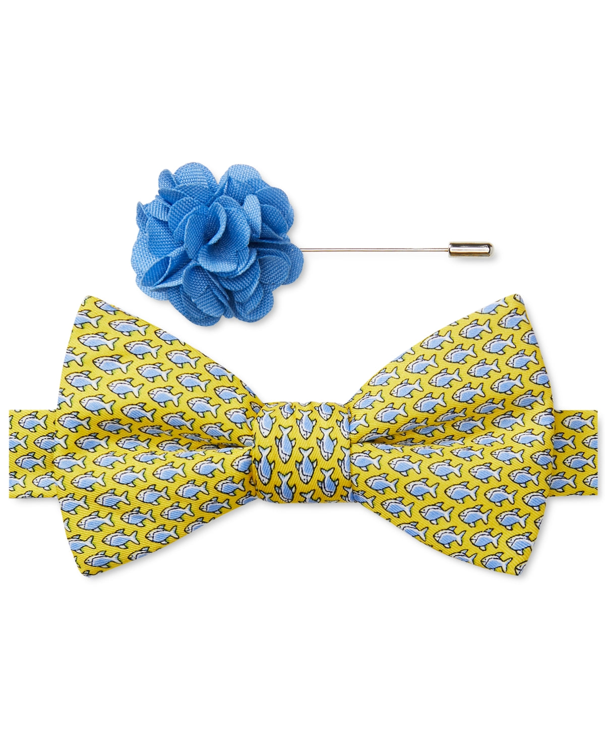 Tommy Hilfiger Mens Falmouth 2-Pc. Pre-Tied Bow Tie Yellow