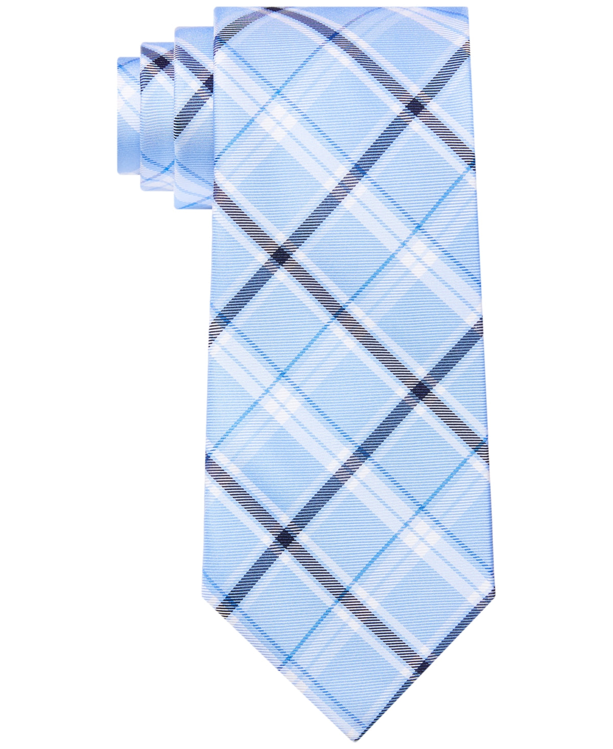 Tommy Hilfiger Men's Chicago Classic Plaid Tie Blue Necktie