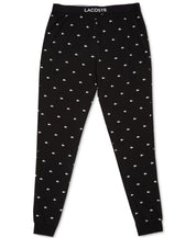 Lacoste Mens Printed Pajama Jogger Pants Black Medium