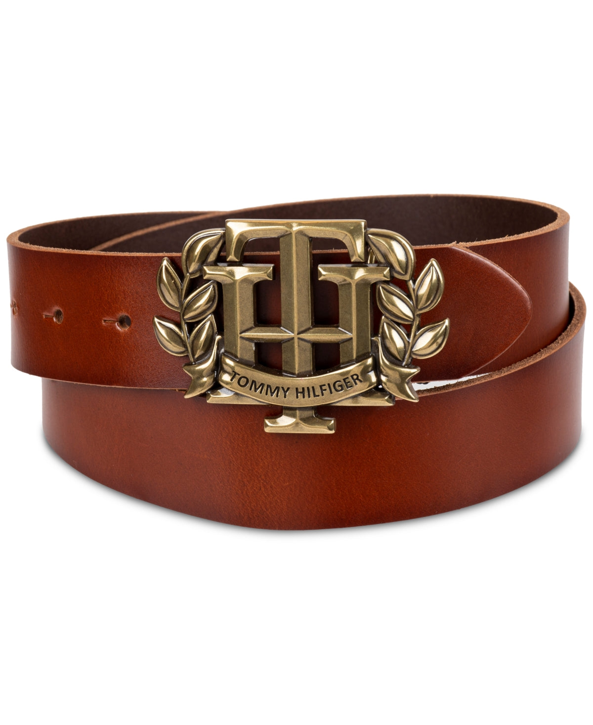 Tommy Hilfiger Men's Iconic Leather Belt  Dark Beige Large