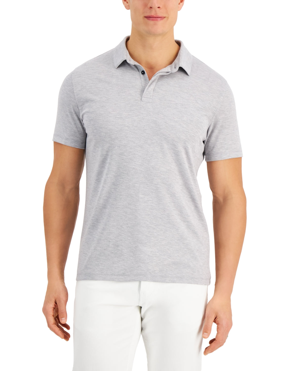 Alfani Mens Fitness Polo  Grey Xxl