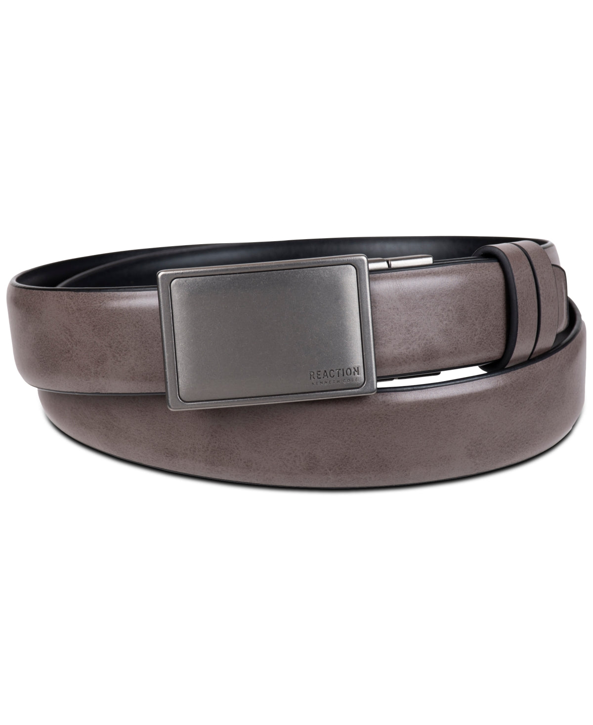 Kenneth Cole Mens Reversible Faux-Leather BELT Grey Black Large 38 - 40